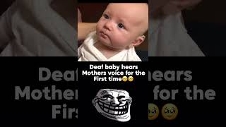 Baby hears for the first time fyp baby happy emotional [upl. by Nilloc]