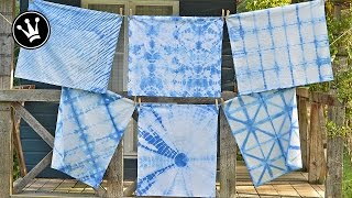 DIY Shibori Färbetechnik  Batiken  Stoff färben  Geschirrtücher batiken  HowTo [upl. by Arracat]