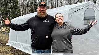 Building our First ALASKA Greenhouse with Shelter Logic for the Homestead [upl. by Rusty]