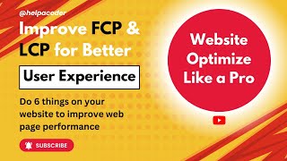 Improve FCP amp LCP of Google Page Speed  Do 6 Things to Improve Page Load Time [upl. by Siuol71]