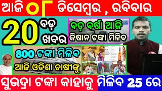 todays morning news odisha8 december 2024subhadra yojana online registrationodisha news today [upl. by Nylave526]