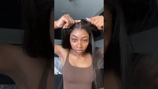 Straight lace front wig wigs wigtutorial worldnewhair fyp lacefrontalunit shrots [upl. by Hpseoj197]