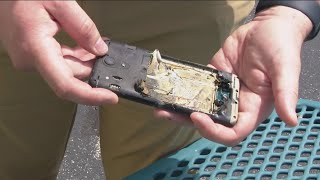 Lithiumion battery in phone catches fire in Lake Township [upl. by Relda661]