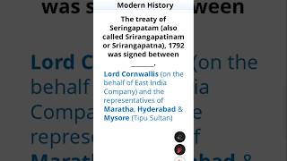 Treaty of Seringapatam modernhistory historypyq competitiveexams gkgs bipinchandra history gk [upl. by Rofotsirk]