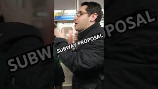 Subway Proposal  Carmen Christopher comedy funny shorts propsal subway prank mta newyork [upl. by Mlehliw]