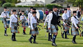 Falkirk School Pipe Band competing in Novice B amp Grade 4B at the 2023 RSPBA Pipe Band Championships [upl. by Aela493]