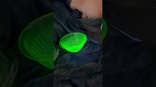 The uranium glass finds today while yard sales today uranium glow glowing [upl. by Orlantha147]