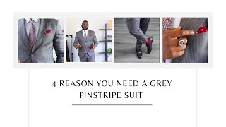 4 reason you need a grey pinstripe suit  ootd  Monday motivation [upl. by Aicilanna]