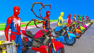 el hombre araña en moto gta 5 team spidey from multiverse hard challenge [upl. by Brownson677]