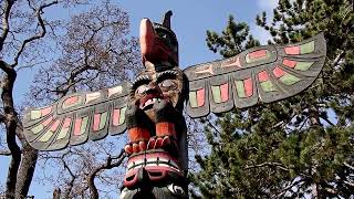 Totem Poles of Victoria and Vancouver British Columbia Canada National Indigenous Peoples Day [upl. by Orabelle263]