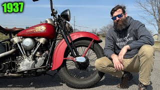 Test Riding a 37 Harley Knucklehead [upl. by Norrek]