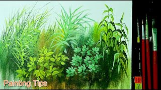 Acrylic Painting Lesson  How to Paint Grasses and Other Plants by JMLisondra [upl. by Baggett]