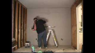 Putting Up The Wall How to Drywall Sheetrock Gypsum [upl. by Orvah]