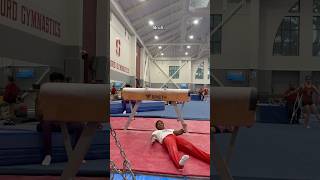 Slipped on a banana parkour tumbling gymnastics olympicsport stick flip sports [upl. by Hayyim]