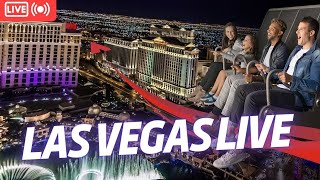 FlyOver Las Vegas Attractions Strip Live Stream  Neon Museum  Universal Horror Unleashed HHN [upl. by Ainuj180]