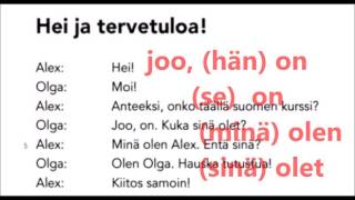 Learn Finnish with the book Suomen mestari Dialogue 1 A page 11 [upl. by Lashond]