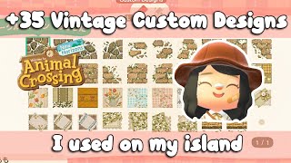 35 Vintage Custom Design Codes I Used on my Vintage Island Animal Crossing New Horizons [upl. by Leahcimnaes]