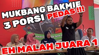 NIATNYA CUMA JALAN amp KULINERAN DITANTANG IKUTAN LOMBA MUKBANG BAKMIE PEDAS ALHAMDULILLAH JUARA 1 [upl. by Peppel]