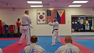 Taekwondo Blue Belt Testing Axe Kick Board Breaking [upl. by Royce]