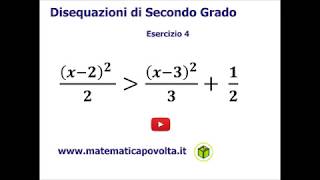 Disequazioni di Secondo Grado  Esercizio 4 coefficienti frazionari [upl. by Lamphere]