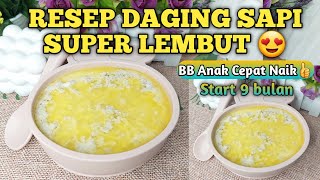 RESEP MPASI DAGING SAPI  MPASI 9 BULAN  MPASI PENAMBAH BERAT BADAN  MPASI ANTI GTM [upl. by Adnahcal]