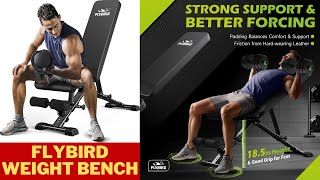 FLYBIRD Weight Bench  Adjustable Strength Training Bench for Full Body Workout with Fast Folding [upl. by Lena387]