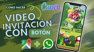 Como hacer una video invitación con botones de ubicación y confirmación de asistencia  Canva [upl. by Athal]