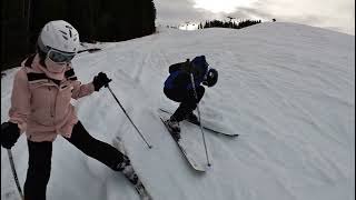 Blue Run skiing Seefeld Austria 2024 top to bottom GSCHWANDTKOPF [upl. by Maud]