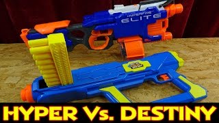 NERF HYPERFIRE Vs BUZZBEE DESTINY 2x20 DARTS [upl. by Legim798]