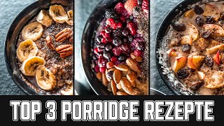 TOP 3 PORRIDGE Fitness Rezepte aus Haferflocken Mit Wasser in der Mikrowelle selbst machen [upl. by Tami]