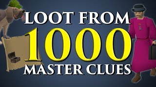 Loot from 1000 Master Clue Scrolls  Mod Ayiza vs Mod Roq Old School RuneScape [upl. by Talya]