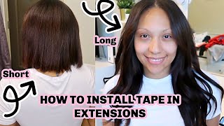 HOW TO APPLY TAPE IN EXTENSIONS AT HOME 2020 FT Sassina Hair [upl. by Perrine]