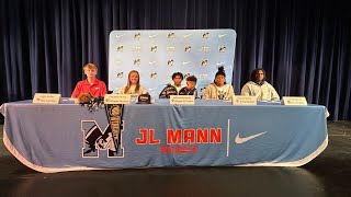 Five JL Mann athletes sign to compete in college [upl. by Ayhay]