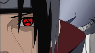 Itachi conoce a Kisame  Itachi amenaza a Kisame con el Mangekyou Sharingan [upl. by Allenrac]