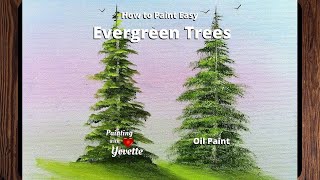 How to Paint EASY EVERGREEN TREES  Step by Step  With Yovette [upl. by Keating115]