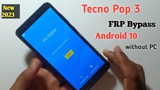 Tecno Pop 3 FRP Bypass Remove  Tecno Pop 3 Frp Bypass  All Tecno Frp Bypass Android 10 2023 [upl. by Akerdal]