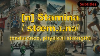 n Stamina meaning endurance physical strength with 5 examples [upl. by Ailla]