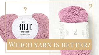 Drops Belle vs Sandnes Garn Line Yarn Comparison [upl. by Telfer]