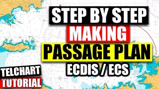 Step by step Voyage planning  Routes Tutorial on ECDIS  ECS Telchart [upl. by Aihsatsan920]