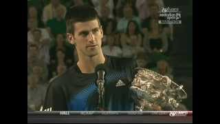 Djokovic 2008 Australian Open trophy presentation [upl. by Ezarra928]