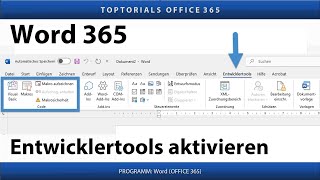 Entwicklertools einblenden  VBA Editor  Word 365 Tutorial [upl. by Eelatsyrc]