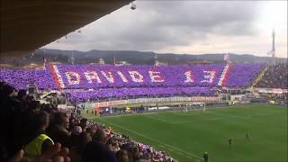 Fiorentina  Benevento la coreografia della curva Fiesole per Davide Astori [upl. by Ellemrac]