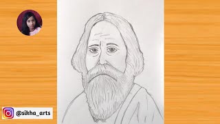 HOW TO DRAW RABINDRANATH TAGORE [upl. by Enal343]