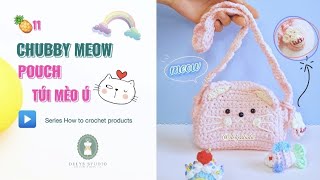 🍍11  How to crochet chubby cat pouchDelysStudio Greebvibes [upl. by Orrocos]