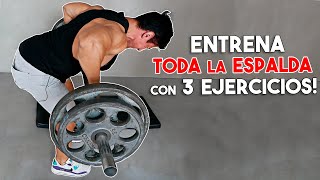 Entrena TODA la ESPALDA EN CASA con barra con 3 ejercicios [upl. by Enylodnewg]