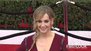 Joanne Froggatt arrives at the 2016 SAG Awards [upl. by Pubilis]