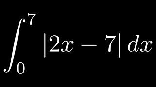 Definite Integral with Absolute Value 2x  7 from 0 to 72 [upl. by Ierdna]