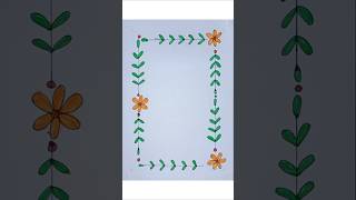 Quick and Easy Page Border Design 📄 🖊️🌺🌷💮🏵️🌼trending art drawing shortvideo shorts [upl. by North654]