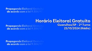 Horário Eleitoral  candidatos à prefeitura de GuarulhosSP  rádio2º turno 25102024 [upl. by Ellehcirt779]