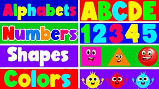 Preschool Learning Videos for 3 Year Olds  Best Learn ABC 123 Colors amp Shapes  3 Years Learning [upl. by Heidt73]